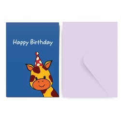 Factor Notes Giraffe B'day Greeting Card FN5136